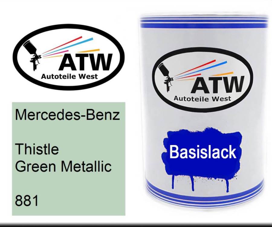 Mercedes-Benz, Thistle Green Metallic, 881: 500ml Lackdose, von ATW Autoteile West.